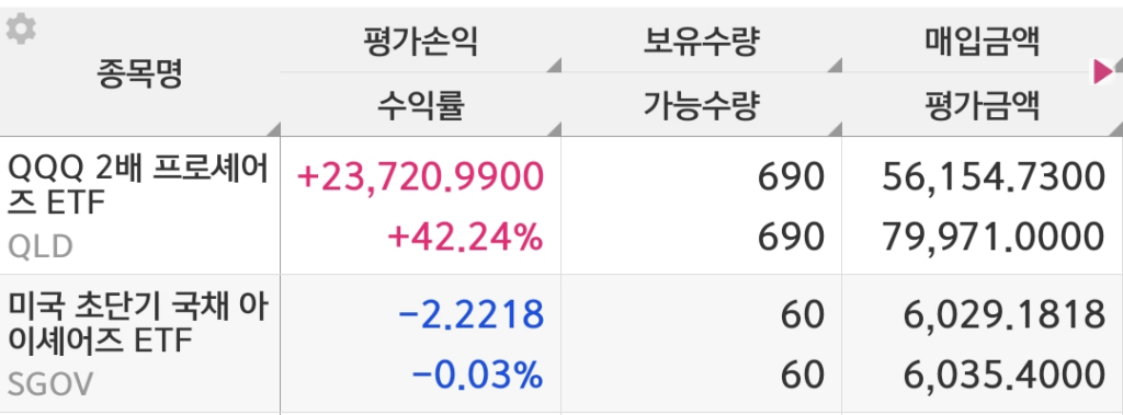 QLD ETF 투자성과