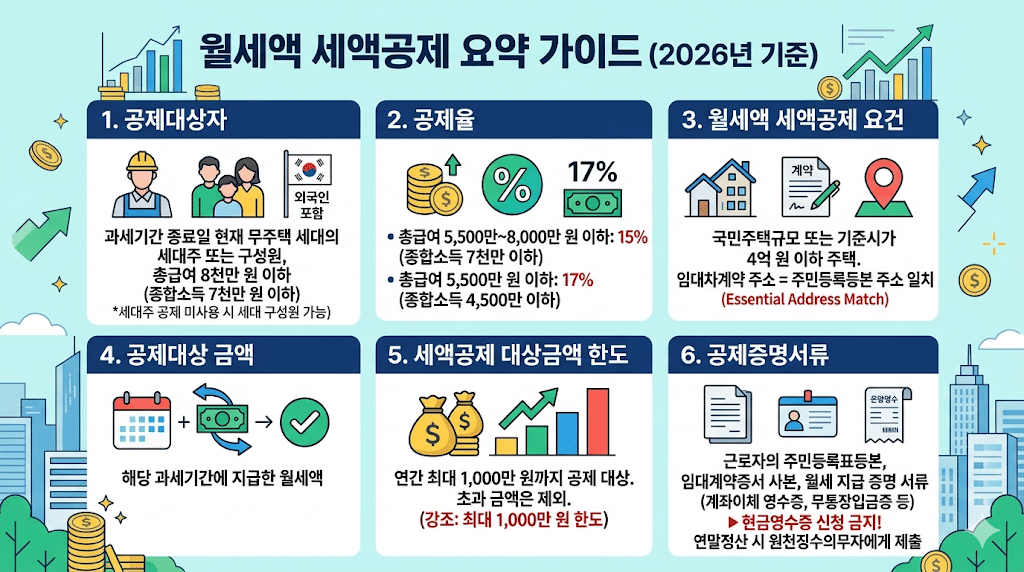 월세세액공제 조건 한도 확대 소득 기준변경